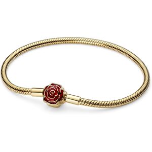 Pandora Gold Disney Beauty and the Beast Enchanted Rose Snake Chain - 18cm
