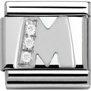 Nomination Silver Cubic Zirconia Letter Charm - M Nomination Silver Cubic Zirconia Letter Charm - M