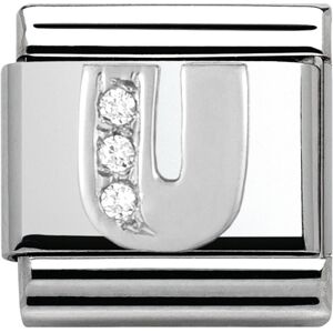 Nomination Silver Cubic Zirconia Letter Charm - U Nomination Silver Cubic Zirconia Letter Charm - U