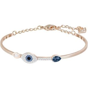 Swarovski Duo Crystal Evil Eye Bangle - Rose Gold Swarovski Duo Crystal Evil Eye Bangle - Rose Gold