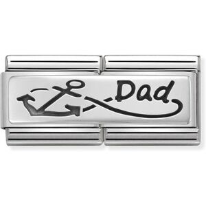 Nomination Silver Dad Double Plate Charm - Stainless Steel Nomination Silver Dad Double Plate Charm - Stainless Steel