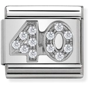 Nomination Silver Crystal 40 Birthday Charm Nomination Silver Crystal 40 Birthday Charm