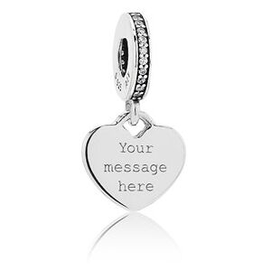 Pandora Engraving Heart Drop Charm - Silver Pandora Engraving Heart Drop Charm - Silver