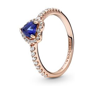 Pandora Rose Gold Sparkling Blue Elevated Heart Ring - 58 Pandora Rose Gold Sparkling Blue Elevated Heart Ring - 58