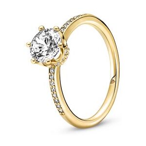 Pandora Gold Sparkling Crown Solitaire Ring - 56 Pandora Gold Sparkling Crown Solitaire Ring - 56