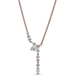 Pandora Rose Gold Sparkling Cluster Drop Necklace - Rose Gold Pandora Rose Gold Sparkling Cluster Drop Necklace - Rose Gold