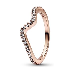 Pandora Rose Gold Sparkling Wave Ring - 52 Pandora Rose Gold Sparkling Wave Ring - 52