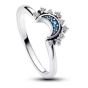 Pandora Celestial Blue Sparkling Moon Ring - 58 Pandora Celestial Blue Sparkling Moon Ring - 58