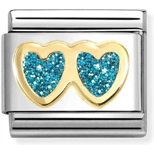 Nomination Double Heart Light Blue Charm Nomination Double Heart Light Blue Charm