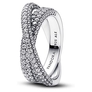 Pandora Timeless Pavé Crossover Dual Band Ring - 54 Pandora Timeless Pavé Crossover Dual Band Ring - 54