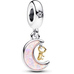 Pandora Two-tone Key & Moon Dangle Charm Pandora Two-tone Key & Moon Dangle Charm