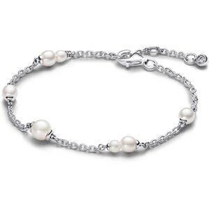 Pandora Treated Freshwater Cultured Pearl Station Chain Silver Bracelet - 18cm Pandora Treated Freshwater Cultured Pearl Station Chain Silver Bracelet - 18cm