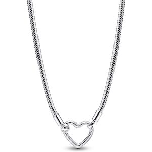Pandora Silver Heart Closure Snake Chain Necklace Pandora Silver Heart Closure Snake Chain Necklace