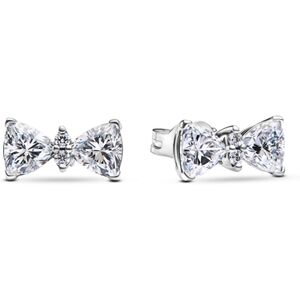 Pandora Silver White Crystal Bow Stud Earrings Pandora Silver White Crystal Bow Stud Earrings