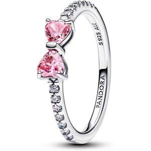 Pandora Silver Sparkling Pink Bow Ring - 58 Ring Pandora Silver Sparkling Pink Bow Ring - 58 Ring