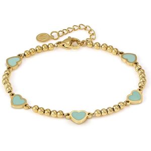 Nomination Emosfere Gold Five Green Heart Beaded Stainless Steel Bracelet Nomination Emosfere Gold Five Green Heart Beaded Stainless Steel Bracelet