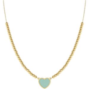 Nomination Emosfere Gold Green Heart Beaded Stainless Steel Necklace Nomination Emosfere Gold Green Heart Beaded Stainless Steel Necklace