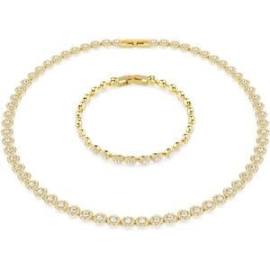 Swarovski Una Angelic Gold Plated Round Cut Necklace and Bracelet Set Swarovski Una Angelic Gold Plated Round Cut Necklace and Bracelet Set