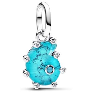 Pandora Silver Blue Murano Glass Sea Snail Dangle Charm Pandora Silver Blue Murano Glass Sea Snail Dangle Charm