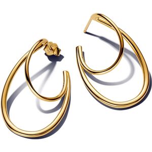 Pandora Gold Organically Shaped Double Hoop Earrings Pandora Gold Organically Shaped Double Hoop Earrings