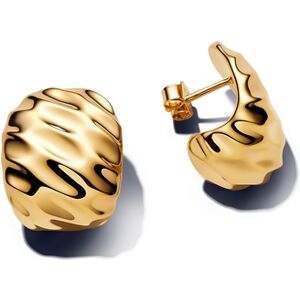 Pandora Gold Rippled Wide Hoop Earrings Pandora Gold Rippled Wide Hoop Earrings