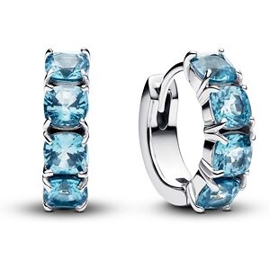 Pandora Silver Blue Crystal Hoop Earrings Pandora Silver Blue Crystal Hoop Earrings