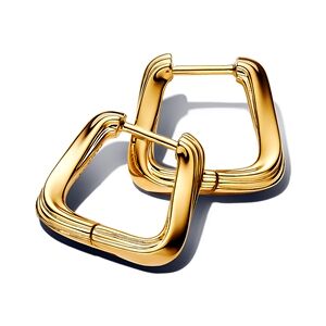 Pandora Gold Twisted Triangle Small Hoop Earrings Pandora Gold Twisted Triangle Small Hoop Earrings