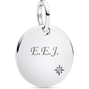 Pandora Silver Engravable Lab-Grown Diamond Tag Pendant Pandora Silver Engravable Lab-Grown Diamond Tag Pendant