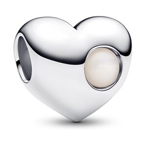 Pandora Silver Engravable June Birthstone Heart Charm Pandora Silver Engravable June Birthstone Heart Charm