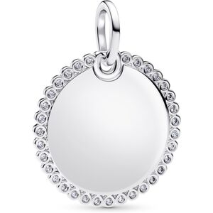 Pandora Silver Engravable Round Tag Pendant Pandora Silver Engravable Round Tag Pendant