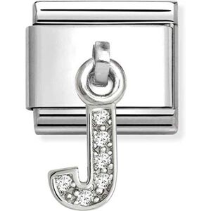 Nomination Silver CZ Dangle J Charm Nomination Silver CZ Dangle J Charm