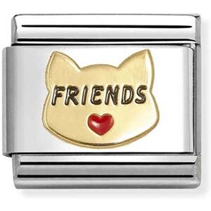 Nomination Gold 'Friends' Red Heart Cat Charm Nomination Gold 'Friends' Red Heart Cat Charm