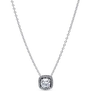 Pandora Silver Square Halo Pendant Collier Necklace Pandora Silver Square Halo Pendant Collier Necklace
