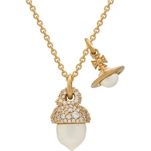 Vivienne Westwood Gold Lucille CZ Pearl Acorn Necklace - 40cm Vivienne Westwood Gold Lucille CZ Pearl Acorn Necklace - 40cm