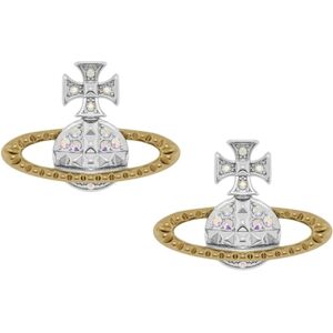 Vivienne Westwood Silver Two Tone Mayfair Bas Relief Stud Earrings - Silver Vivienne Westwood Silver Two Tone Mayfair Bas Relief Stud Earrings - Silver