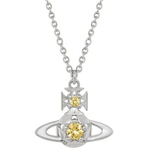 Vivienne Westwood Silver Lee Orb Star Yellow CZ Necklace - 38cm Vivienne Westwood Silver Lee Orb Star Yellow CZ Necklace - 38cm