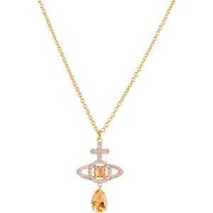 Vivienne Westwood Gold Champagne CZ Olympia Drop Necklace - 44cm Vivienne Westwood Gold Champagne CZ Olympia Drop Necklace - 44cm