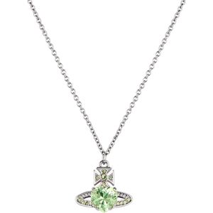 Vivienne Westwood Silver Light Green Ariella Necklace - 44cm Vivienne Westwood Silver Light Green Ariella Necklace - 44cm