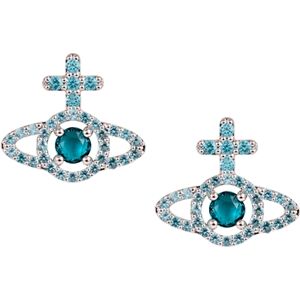 Vivienne Westwood Silver Turquoise CZ Olympia Studs - Silver Vivienne Westwood Silver Turquoise CZ Olympia Studs - Silver