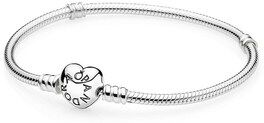 Pandora Moments Silver Heart Clasp Bracelet - 18cm