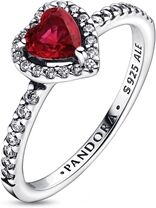 Pandora Sparkling Red Elevated Heart Ring - 50