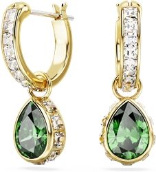 Swarovski Stilla Pear Cut Green Drop Earrings