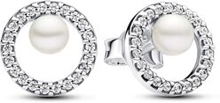 Pandora Treated Freshwater Cultured Pearl & Pavé Halo Stud Earrings