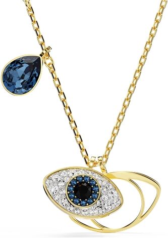 Swarovski Symbolica Gold Blue Crystal Evil Eye Pendant Necklace