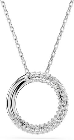 Swarovski Dextera Rhodium Played White Pavé Crystal Necklace