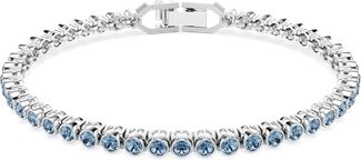 Swarovski Silver Imber Emily Blue Round Cut Tennis Bracelet
