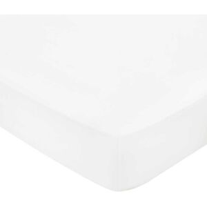 Bedeck of Belfast Fine Linens 400 Thread Count Sateen Plain Dye Double Fitted Sheet, White Bedeck of Belfast Fine Linens 400 Thread Count Sateen Plain Dye Double Fitted Sheet, White