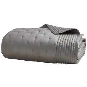 Donna Karan Essential Silk Filled Lightweight Quilted Double Throw, Charcoal Donna Karan Essential Silk Filled Lightweight Quilted Double Throw, Charcoal