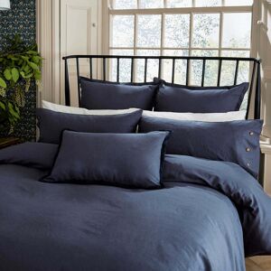 Morris & Co William Morris Linen Cotton Plain Dye Super Kingsize Duvet Cover, Blue Morris & Co William Morris Linen Cotton Plain Dye Super Kingsize Duvet Cover, Blue