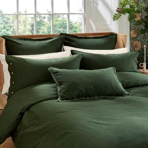 Morris & Co William Morris Linen Cotton Plain Dye Single Duvet Cover, Green Morris & Co William Morris Linen Cotton Plain Dye Single Duvet Cover, Green